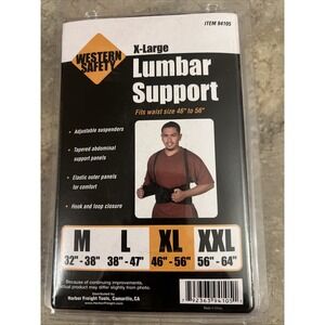 Western Safety XL Lumbar Support Belt  Fits 46"-56"